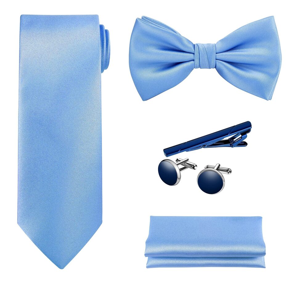 3632 TIE G 5pcs Tie Set in Premium Gift Box : Solid Color Necktie, Satin
